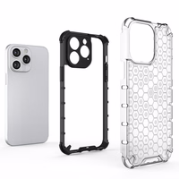 Honeycomb viedtālruņa apvalks iPhone 14 Pro Max bruņots hibrīda vāks zils