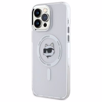 Karl Lagerfeld IML Metāla Choupette galva MagSafe apvalks iPhone 13 Pro - balts