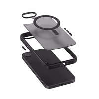 Crong Hybrid Frost MAG Cover - iPhone 17e / 16e MagSafe maciņš (melns)