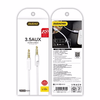 Dudao L12S AUX kabelis mini jack 3,5 mm 1m 3 kontaktu stereo - balts
