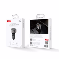 XO auto lādētājs CC61 PD QC 3.0 100W 1x USB 1x USB-C 1x Lightning pelēks