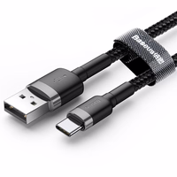 Baseus kabelis Cafule USB - USB-C 3m 2A pelēks-melns
