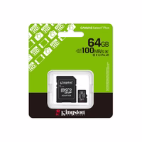 Atmiņas karte Kingston microSD 64GB Canvas Select+ G3 150MB/s Adapt (f)