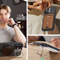 ESR Classic Hybrid Kickstand Halolock MagSafe komplekts ar aizsargstiklu iPhone 16 - melns