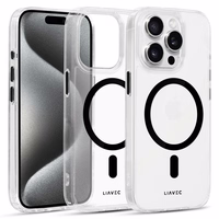 Liavec Spīdīgs Magnētiskais Caurspīdīgs viedtālruņa apvalks Iphone 13 Pro melna