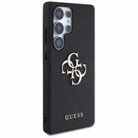 Guess Graudains Liels 4G Logotips Mazs Klasiskais Logotips viedtālruņa apvalks Samsung Galaxy S25 Ultra melna