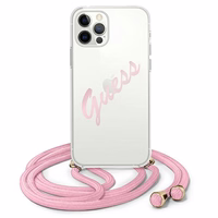 Guess Script Vintage iPhone 12 Pro Max 6.7" apvalks - rozā