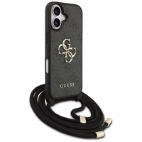Guess 4G Big Logo 4G Cord Stap Crossbody futrālis iPhone 17 - Melns