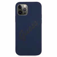 Guess GUHCP12MLSVSBL iPhone 12/12 Pro 6.1" zils/zils cietais apvalks Script Vintage
