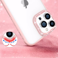 Kingxbar Sparkle Series viedtālruņa apvalks iPhone 13 Pro Max ar kristāliem aizmugures vāks rozā krāsas