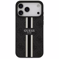 GUESS viedtālruņa apvalks IPHONE 17 Pro Max, saderīgs ar MagSafe GUHMP17XP4RPSK (4G Printed Stripes), melns