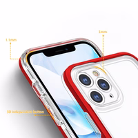  Skaidrs 3in1 vāciņš iPhone 11 Pro Max ar rāmi želejas pārklājums sarkanās krāsas