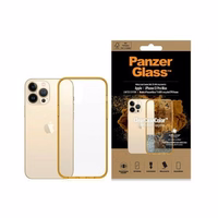 PanzerGlass ClearCase antibakterālais militārās klases sertificētais viedtālruņa apvalks iPhone 13 Pro Max - caurspīdīgs dzeltenais