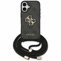 Guess 4G Big Logo 4G Cord Stap Crossbody futrālis iPhone 17 - Melns