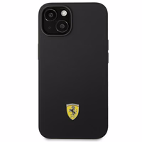 Viedtālruņa apvalks Ferrari FEHCP14SSIBBK iPhone 14 6.1 melns silikona metāla logotips