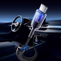 Joyroom S-A43 Crystal-Clear Series 60W USB-C - USB-C spirālveida kabelis 1,5 m - melns