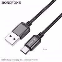 USB Kabelis Borofone "BX87" Melns "Type-C" 100cm