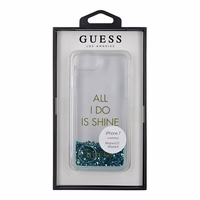 Guess GUHCP7GLUQBL iPhone 6/7/8 /SE 2020 / SE 2022 zils/ciets apvalks Liquid Glitter Party