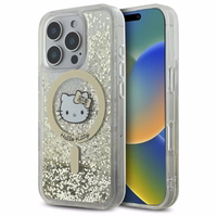 Hello Kitty Šķidrais Spīdums Fever Magnētiskais iPhone 16 Pro Viedtālruņa apvalks - Zelta