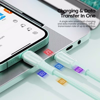 USB Kabelis Essager "Rain" Balts "Lightning" 200cm