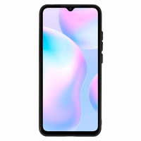 Ādas 3D viedtālruņa apvalks Xiaomi Redmi 9A dizains 1 melns
