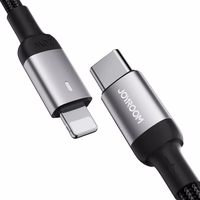 Joyroom Extraordinary Series A10 Lightning / USB-C PD 20W kabelis 1.2 m - melns