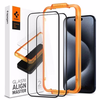 Spigen ALM Glass FC rūdītais stikls iPhone 15 Pro - melns 2 gab.