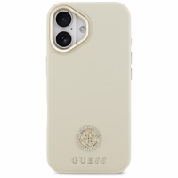 Guess Graudains Strass Logotips Magnētiskais viedtālruņa apvalks iPhone 17 - bēšs