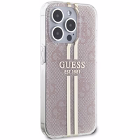Guess IML 4G Gold Stripe viedtālruņa apvalks iPhone 14 Pro Max - rozā