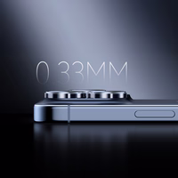 Rock Tempered stikls Pure Series Camera Lens on camera for Iphone 17 Pro/17 Pro Max (lens 3 pieces) oranžs