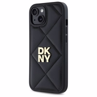 DKNY Quilted Stack Logo viedtālruņa apvalks iPhone 14 - melns