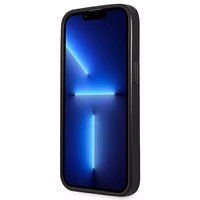 Guess Saffiano trīsstūra logotipa viedtālruņa apvalks iPhone 13 Pro Max 6.7" - sudraba