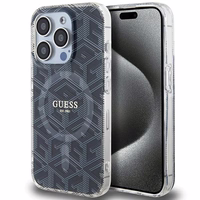 Guess IML GCube MagSafe viedtālruņa apvalks iPhone 15 Pro Max - melns