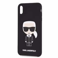 Karl Lagerfeld KLHCI65SLFKBK iPhone XsMax cietais maciņš melns/black Silicone Iconic
