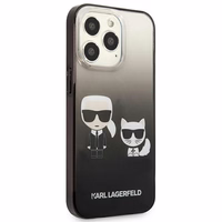 Karl Lagerfeld Gradient Ikonik Karl&Choupette viedtālruņa apvalks iPhone 13 Pro / iPhone 13 – melns