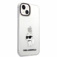 Karl Lagerfeld Ikonik Choupette viedtālruņa apvalks iPhone 14 Plus - caurspīdīgs