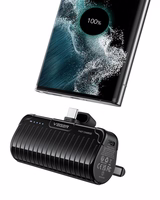 VEGER portatīvais lādētājs 5000 mAh ar iebūvētu savienotāju Type C PlugOn PD QC3.0 3A 20W W0558 melna