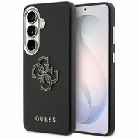 Guess maciņš Grained Big 4G Metal Logo for Samsung Galaxy S26 melns
