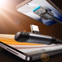 Joyroom S-A56 EnjoyX sērijas 90° USB-A - USB-C 3A kabelis 1.2m - melns