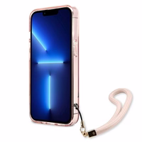 Guess caurspīdīga siksna apvalks iPhone 13 Pro / 13 6.1" - rozā