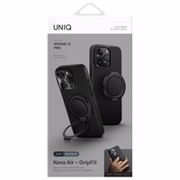 Uniq Keva Air iPhone 16 Pro 6.3" Magclick Uzlādes viedtālruņa apvalks melna/oglekļa melna