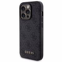 Guess 4G Metal Logo viedtālruņa apvalks komplekts iPhone 14 Pro + 5000mAh Magnētiskā portatīvais lādētājs - melna