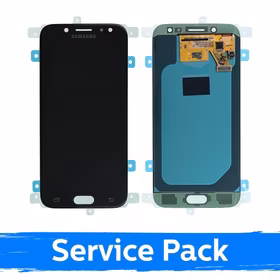LCD Displejs Saderīgs ar Samsung J530 J5 Melns (Service Pack)