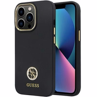 Guess GUHCP13XM4DGPK iPhone 13 Pro Max 6.7" melns/melns hardcase Silicone Logo Strass 4G