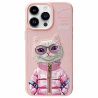 Nimmy Cool&Cute 2.0 kaķa apvalks iPhone 15 Pro - rozā