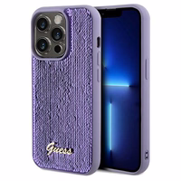 Guess Sequin Script Metal viedtālruņa apvalks iPhone 14 Pro - violeta