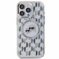 Karl Lagerfeld IML Monogram Karl & Choupette Head MagSafe apvalks iPhone 15 Pro Max - skaidrs