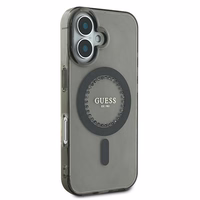 Guess IML Rhinestones Magnētiskais viedtālruņa apvalks iPhone 16 Plus - melns