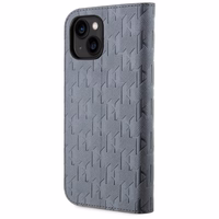 Karl Lagerfeld KLBKP14SSAKLHPG iPhone 14 6.1" grāmatas apvalks sudraba/sudraba Saffiano Monogram