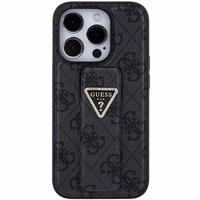 Guess viedtālruņa apvalks ar statīvu Grip Stand 4G Triangle Strass iPhone 15 Pro Max - melns